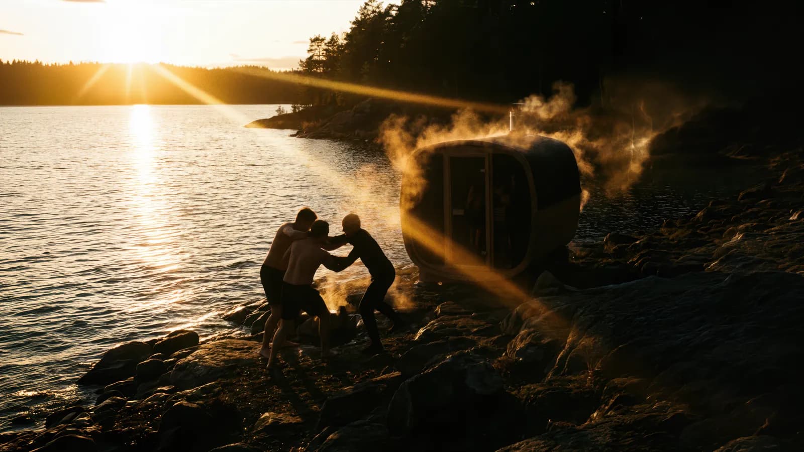 Saunas Ørigin au bord d’un lac nordique